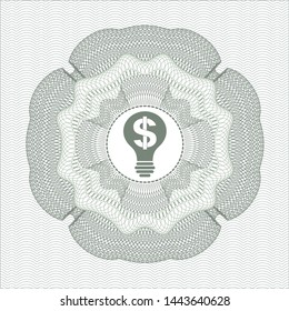 Green abstract rosette with business idea icon inside
