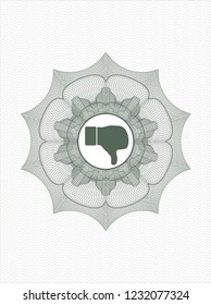 Green abstract rosette with dislike icon inside