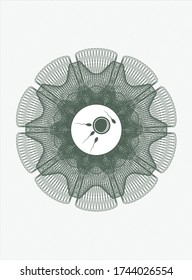 Green abstract rosette. with fertilization icon inside