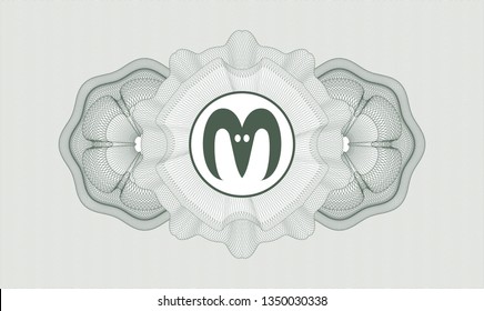 Green abstract rosette with goat head icon inside