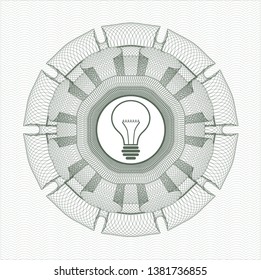 Green abstract rosette with idea icon inside