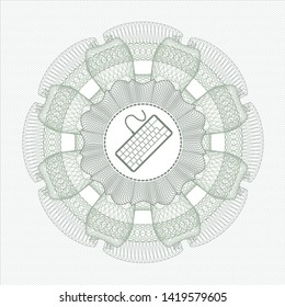 Green abstract rosette with keyboard icon inside
