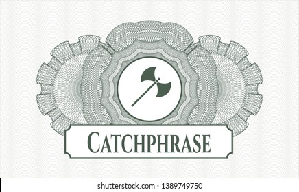 Green abstract rosette with medieval axe icon and Catchphrase text inside
