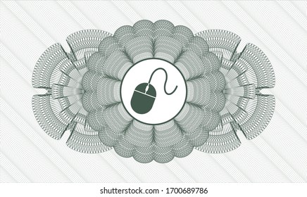 Green abstract rosette with mouse icon inside