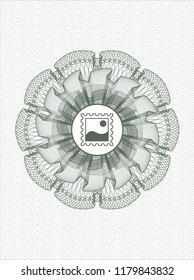 Green abstract rosette with picture icon inside