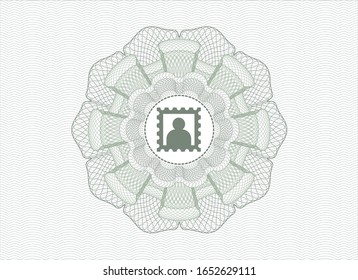 Rosette abstracto verde con icono de imagen en el interior