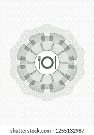 Green abstract rosette with restaurant icon inside