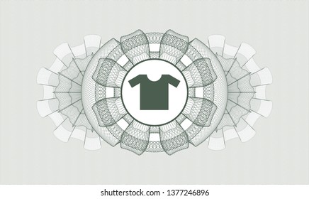 Green abstract rosette with shirt icon inside