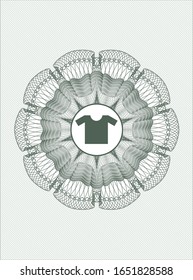 Green abstract rosette with shirt icon inside
