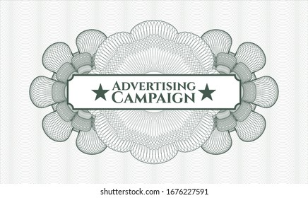 Green abstract rosette with text Advertising Campaign inside