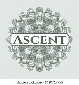 Green abstract rosette with text Ascent inside