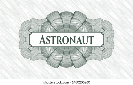 Green abstract rosette with text Astronaut inside