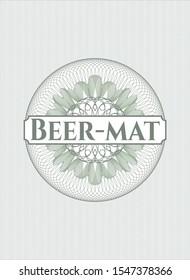 Green abstract rosette with text Beer-mat inside