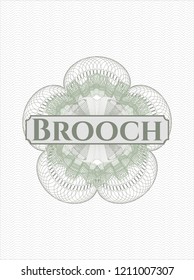 Green abstract rosette with text Brooch inside