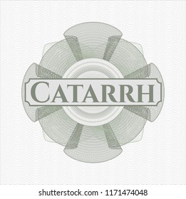 Green abstract rosette with text Catarrh inside