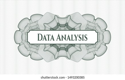 Green abstract rosette with text Data Analysis inside