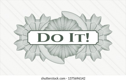 Green abstract rosette with text Do It! inside