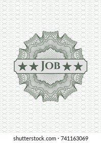 Green abstract rosette with text Job inside
