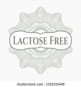 Green abstract rosette with text Lactose Free inside