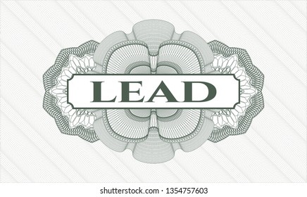 Green abstract rosette with text lead inside