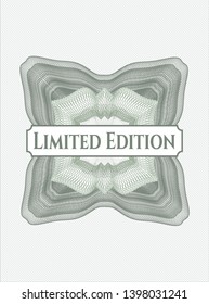 Green abstract rosette with text Limited Edition inside