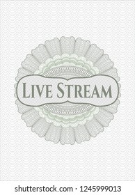 Green abstract rosette with text Live Stream inside