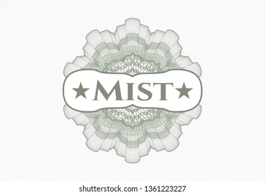 Green abstract rosette with text Mist inside