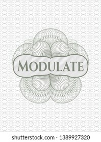 Green abstract rosette with text Modulate inside