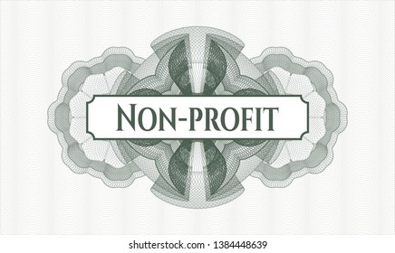 Green abstract rosette with text Non-profit inside