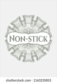 Green abstract rosette with text Non-stick inside