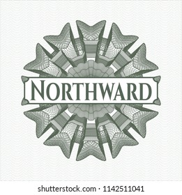 Green abstract rosette with text Northward inside