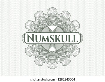 Green abstract rosette with text Numskull inside