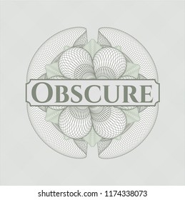 Green abstract rosette with text Obscure inside