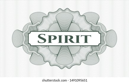 Green abstract rosette with text Spirit inside