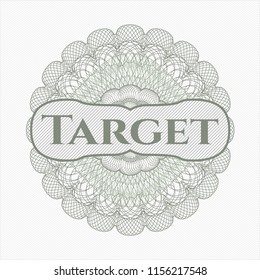 Green abstract rosette with text Target inside