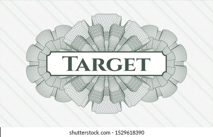 Green abstract rosette with text Target inside