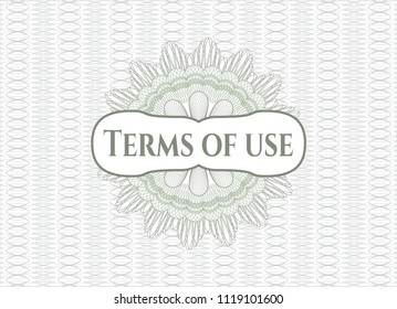 Green abstract rosette with text Terms of use inside