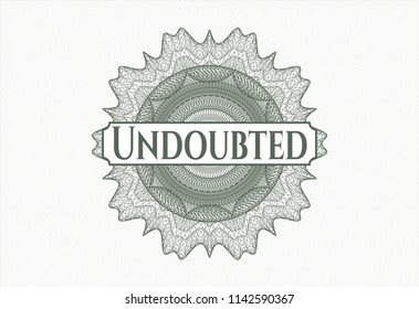 Green abstract rosette with text Undoubted inside