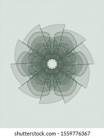 Green abstract rosette. Vector Illustration. Detailed.
