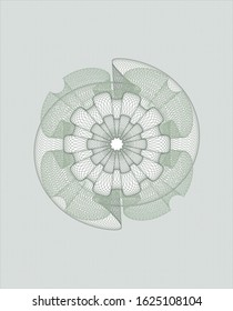 Green abstract rosette. Vector Illustration. Detailed.