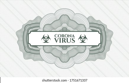 Green abstract rosette. Vector Illustration. Detailed with text Coronavirus inside