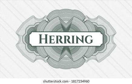 Green abstract rosette. Vector Illustration. Detailed with text Herring inside