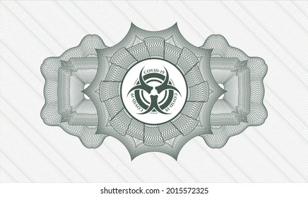 Rosette abstracto verde. Ilustración vectorial. Detallado con el icono de biohazard covid-19
