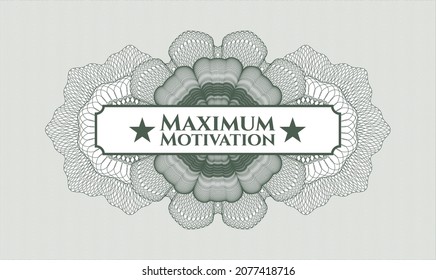 Green abstract rosette. Vector Illustration. Detailed with text Maximum Motivation inside