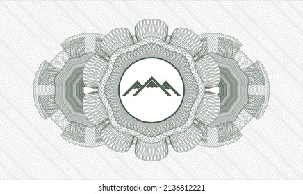 Rosette abstracto verde. Ilustración vectorial. Detallado con el icono de montaña dentro
