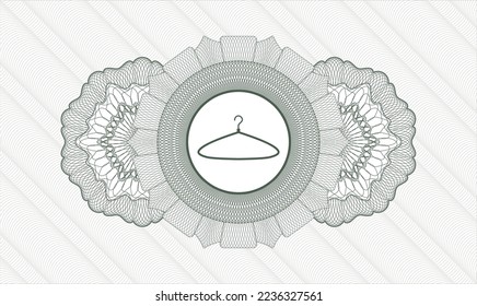 Green abstract rosette. Vector Illustration. Detailed with hanger icon inside