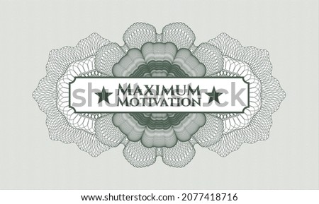 Green abstract rosette. Vector Illustration. Detailed with text Maximum Motivation inside