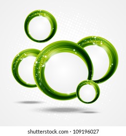 Green abstract round frame with place for text