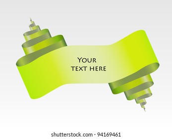 green abstract scroll paper vector design