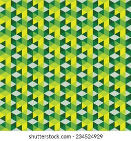 A green abstract seamless geomtetric pattern